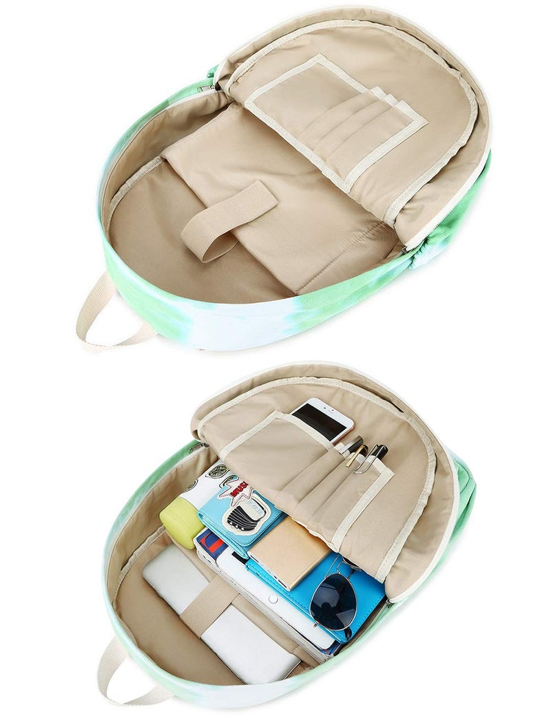 mygreen Canvas School Bag Backpack Girls, Ranibow Style Unisex Fashionable Canvas Zip Backpack School College Laptop Bag for Teens Girls Students - Image 5